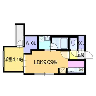 ラ・シュエット北大前【403号室】の間取り