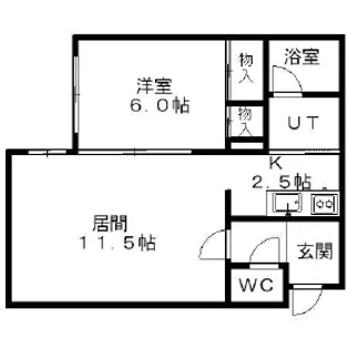 ウェルN37【103号室】の間取り