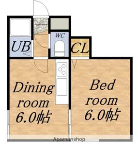 ベッツ北24【102号室】の間取り