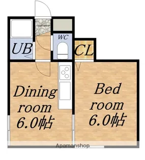 ベッツ北24【201号室】の間取り