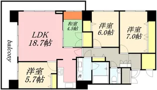 プレミスト小樽ステーションタワー【4階】の間取り