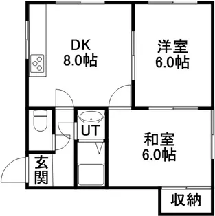 2LDKの間取り画像