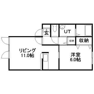 ウェルヴィラ桂岡【0102号室】の間取り