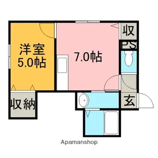 ハピネス銭函Ⅱ【206号室】の間取り