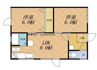 鈴木荘B【2階左号室】の間取り