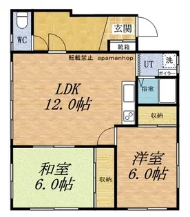 オタモイ1丁目一棟二戸【1階号室】の間取り