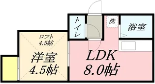 AMS緑B棟【0106号室】の間取り