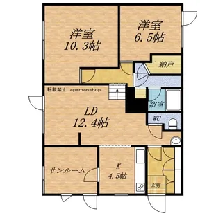 北海道小樽市末広町【一戸建】の間取り