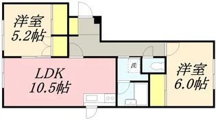 入船コーポ・パル【205号室】の間取り