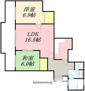 2LDKの間取り画像