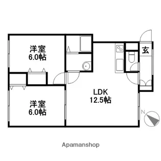 オハナハウスB棟【103号室】の間取り