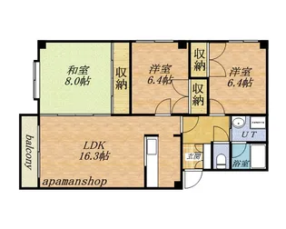 ポートヒルズ富岡【302号室】の間取り