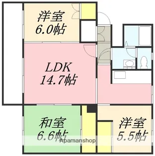 テレパレス小樽奥沢【137号室】の間取り