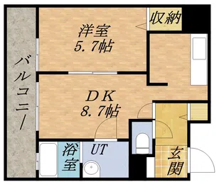 オタルベイサイドシティ7棟【602号室】の間取り