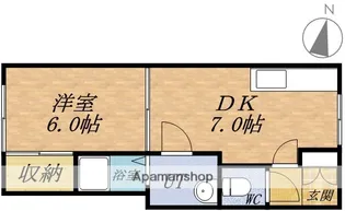 富岡わたなべコーポ【206号室】の間取り