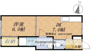 富岡わたなべコーポ【104号室】の間取り