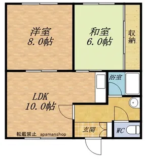 2LDKの間取り画像