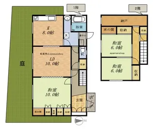 北海道小樽市奥沢2丁目【一戸建】の間取り