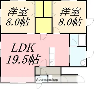 ハピネスA棟【2階号室】の間取り