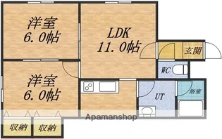 エコハイツ朝里【201号室】の間取り