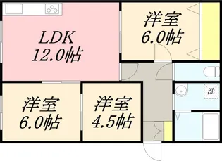 アメニティ新光【102号室】の間取り