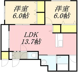 アヴァンセ花園4丁目【101号室】の間取り