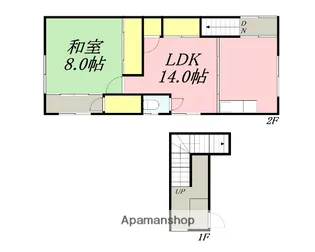 柳川湯上アパート【2階右号室】の間取り