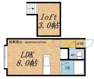 1Rの間取り画像