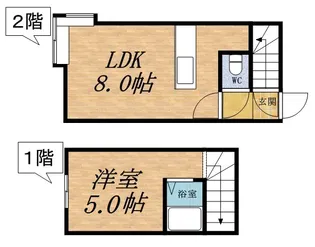AMS入船V【102号室】の間取り