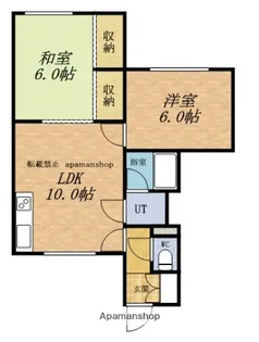 2LDKの間取り画像