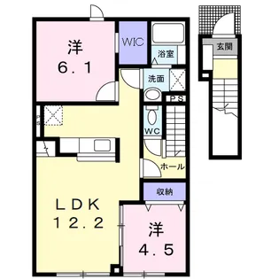 プラシードグレイス【2階】の間取り