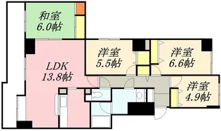 ル・ノール桜【6階】の間取り