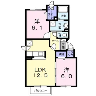 ブリューテ【204号室】の間取り