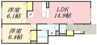 エレガンス・フルール【1階】の間取り