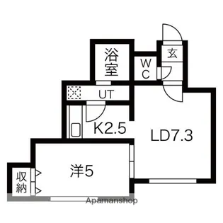 ラ・シュエット花園【105号室】の間取り