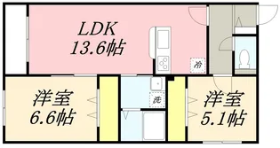 フェリオ小樽築港【201号室】の間取り