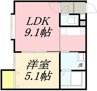 ドミール小樽【2階】の間取り