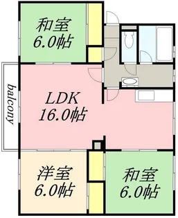 サンリバーオタモイII【401号室】の間取り