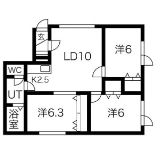ビンティーノ松ヶ枝【3階】の間取り