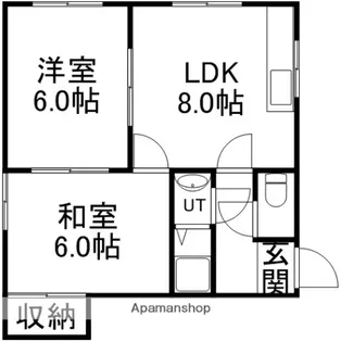 2LDKの間取り画像
