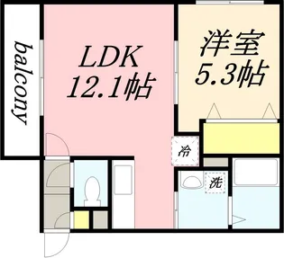 アンクレール小樽【1階】の間取り