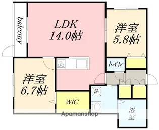 CHAMBERTIN (シャンベルタン)【106号室】の間取り