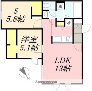 ノルフィーノムース【2-A号室】の間取り
