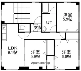 ジェネシス花園Ⅱ【301号室】の間取り