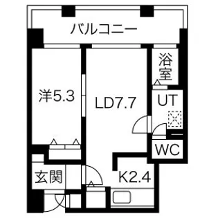 オタルベイサイドシティ8棟【7階】の間取り