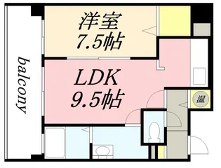 オタルベイサイドシティ8棟【308号室】の間取り