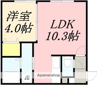 クローバーパーク小樽【106号室】の間取り
