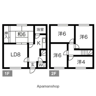 ヒルズ富岡LR【1階】の間取り
