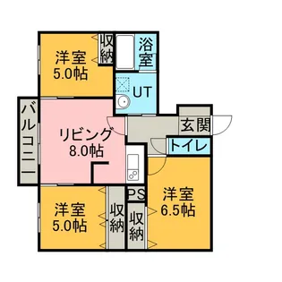 JMMS新光参番館【0201号室】の間取り