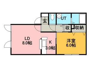 ウェルヴィラ桂岡【0204号室】の間取り